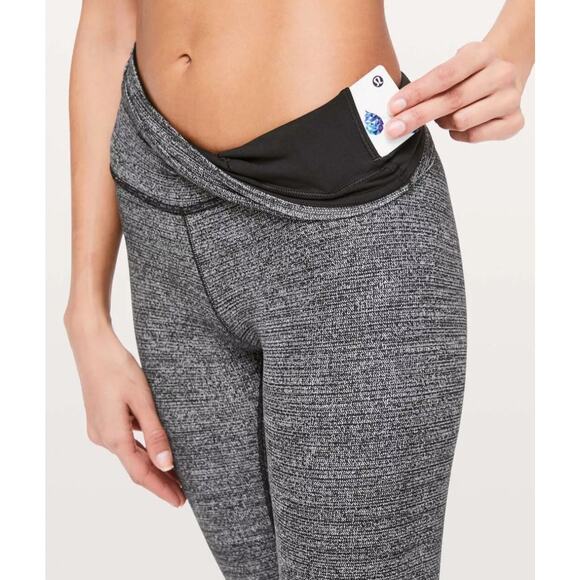Lululemon Still Mind Tight 28" Interlink Women's Ice Grey Black Size 4 - Picture 10 of 16
